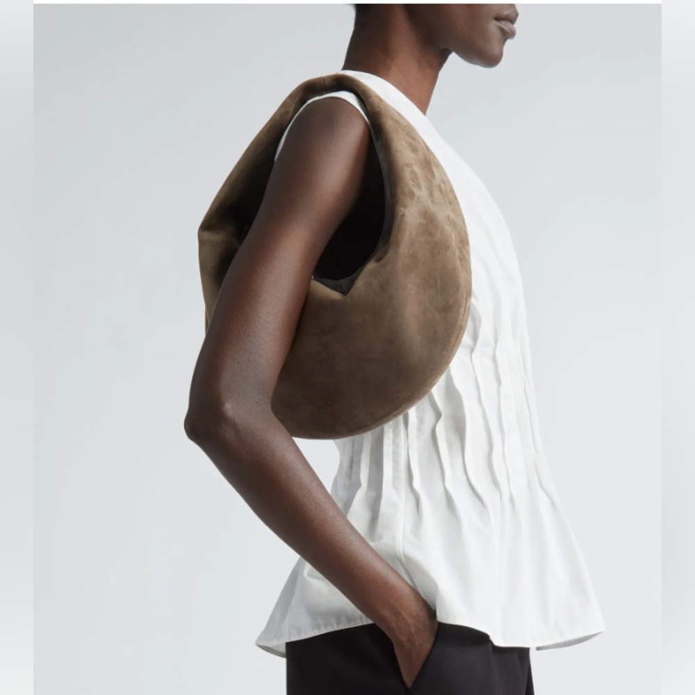 KHAITE | Medium Olivia Suede Hobo Bag in Toffee